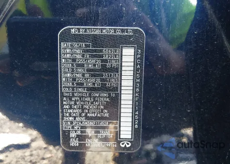 2019 Infiniti Qx50 Essential from USA, damaged, VIN 3PCAJ5M38KF114528